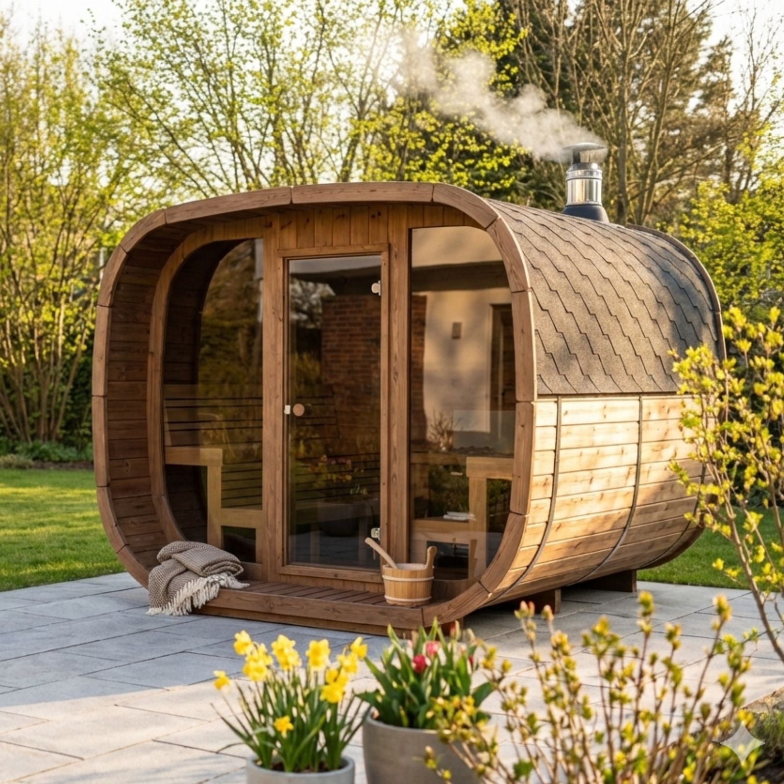 Cube Sauna "Cube Premium" mit Panoramafront