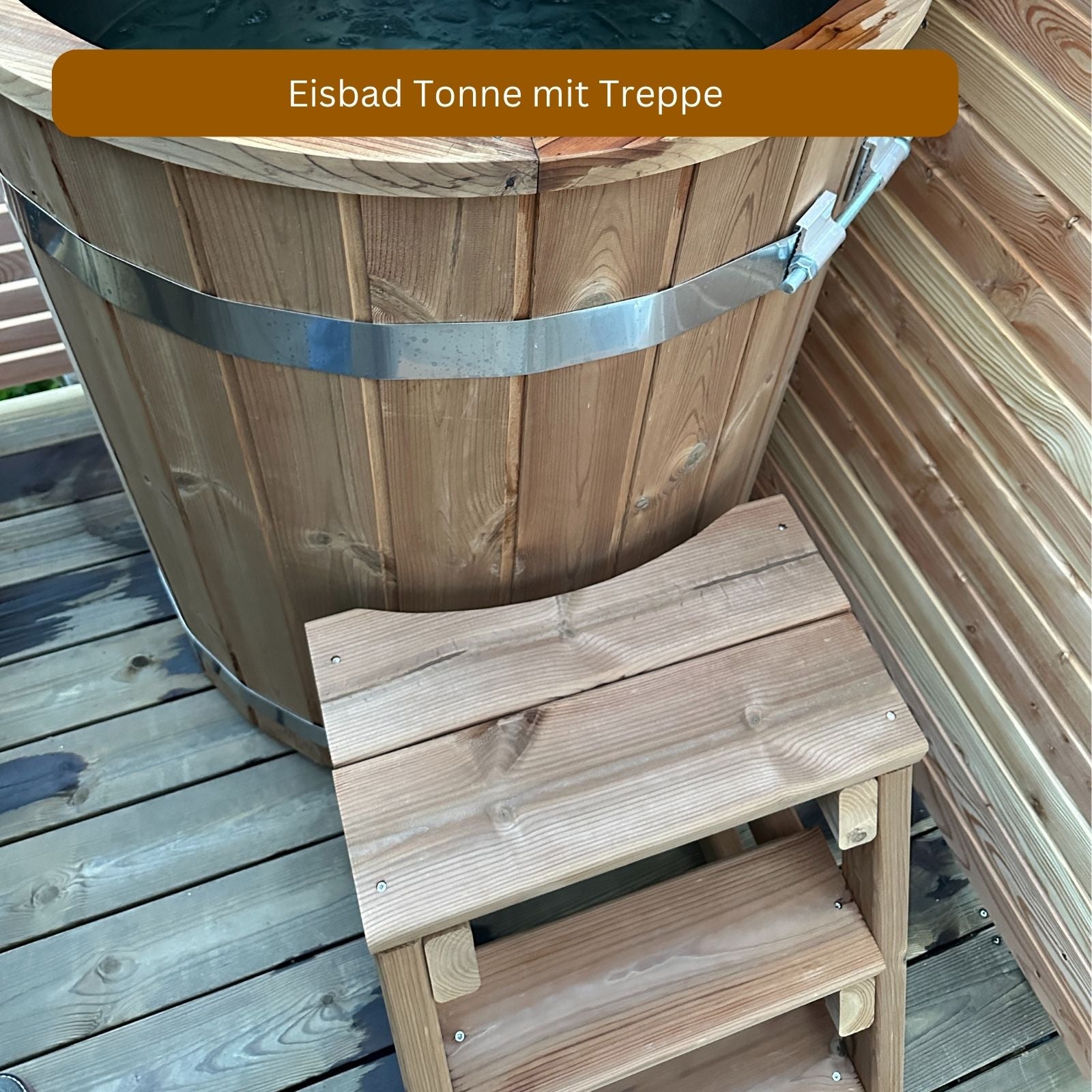 Eisbad Tonne PURE mit Treppe