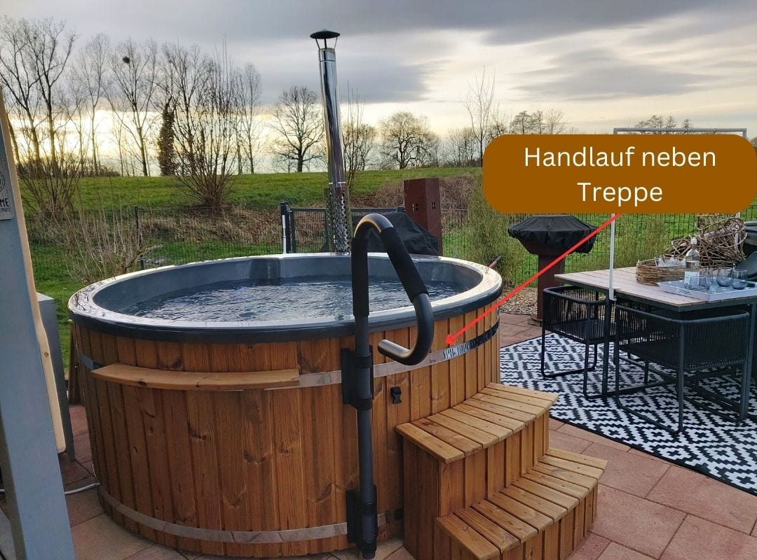 Handlauf fuer Treppe fuer Hot Tub