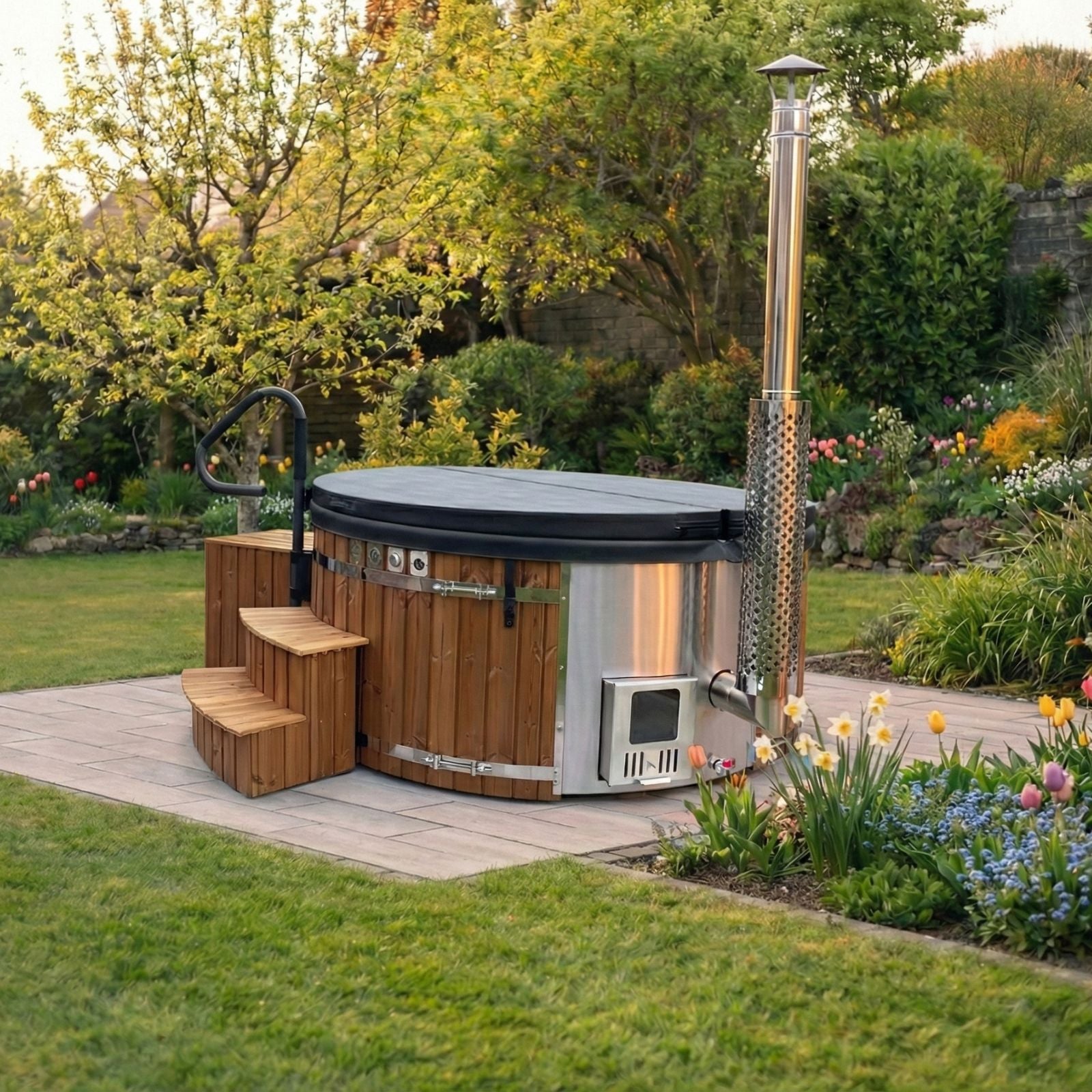 Hot Tub RUND 200 (Acryl, integrierter Ofen)