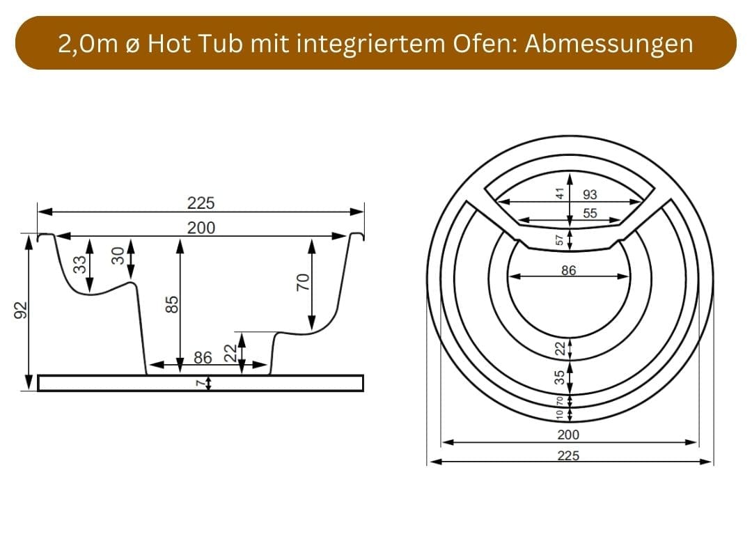 Hot Tub Abmessungen