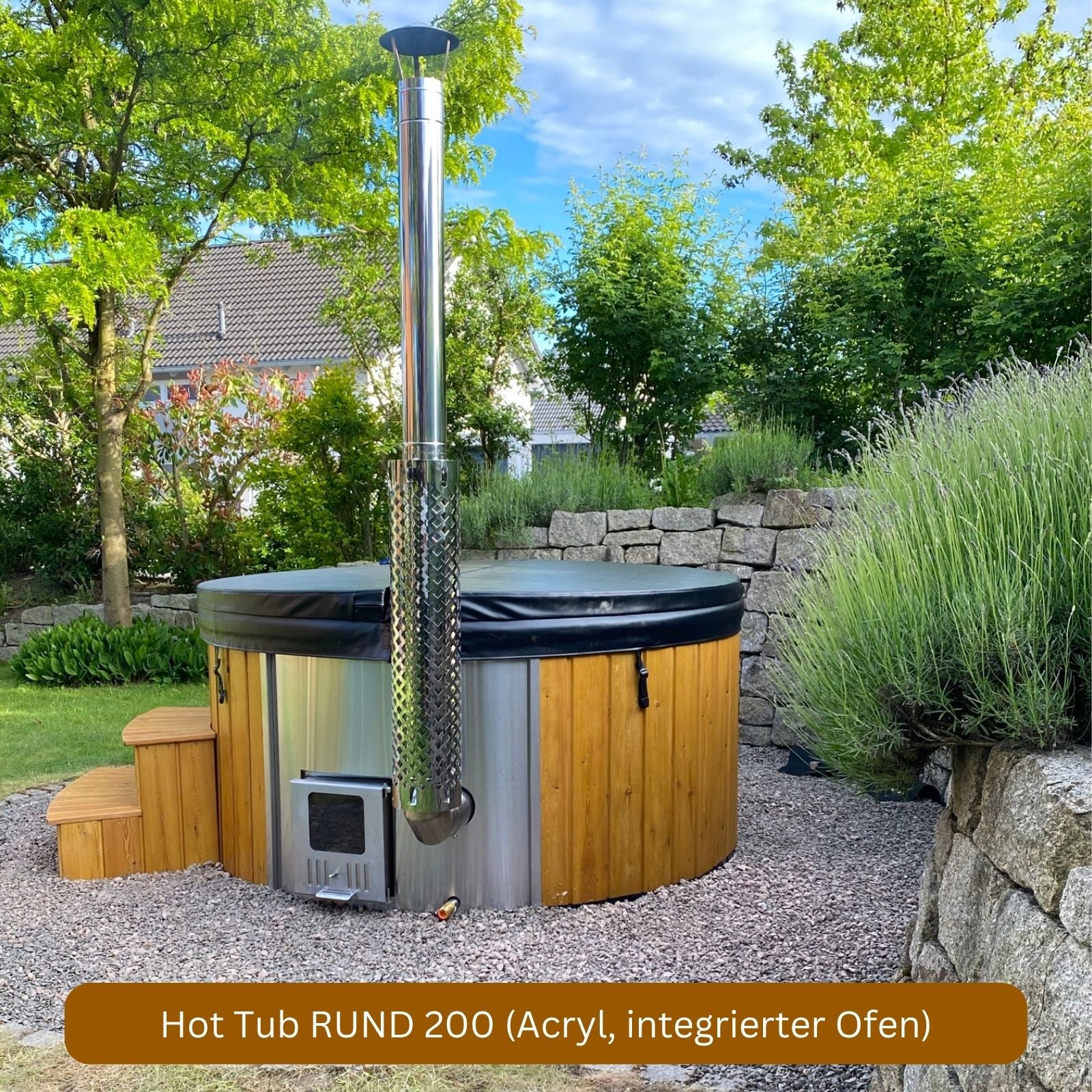 Hot Tub RUND 200 (Acryl, integrierter Ofen)