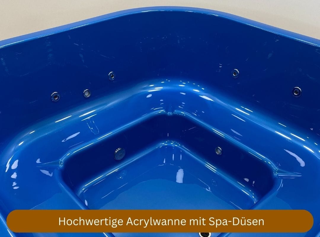 rechteckiger Hot Tub 1,8m mit Acrylwanne und Aussenofen