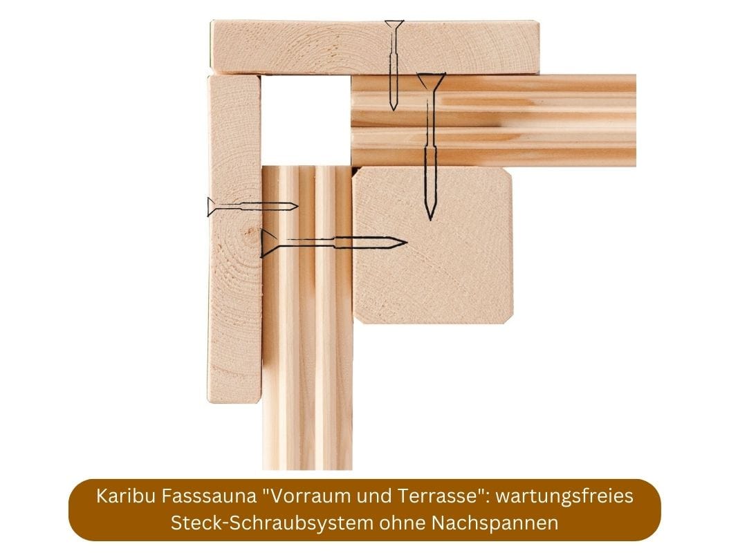 Karibu Sauna "Vorraum und Terrasse" Steck-Schraubsystem