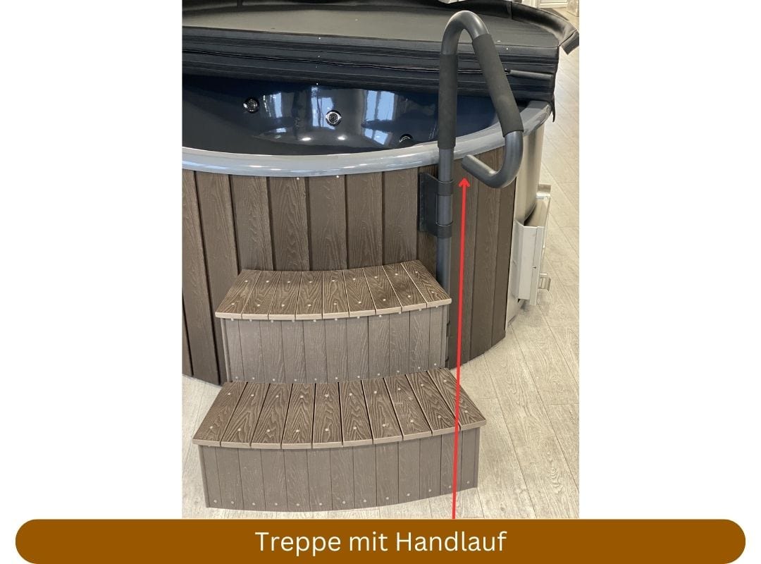 Memelwood Hot Tub 180 mit Acrylwanne und integriertem Holzofen