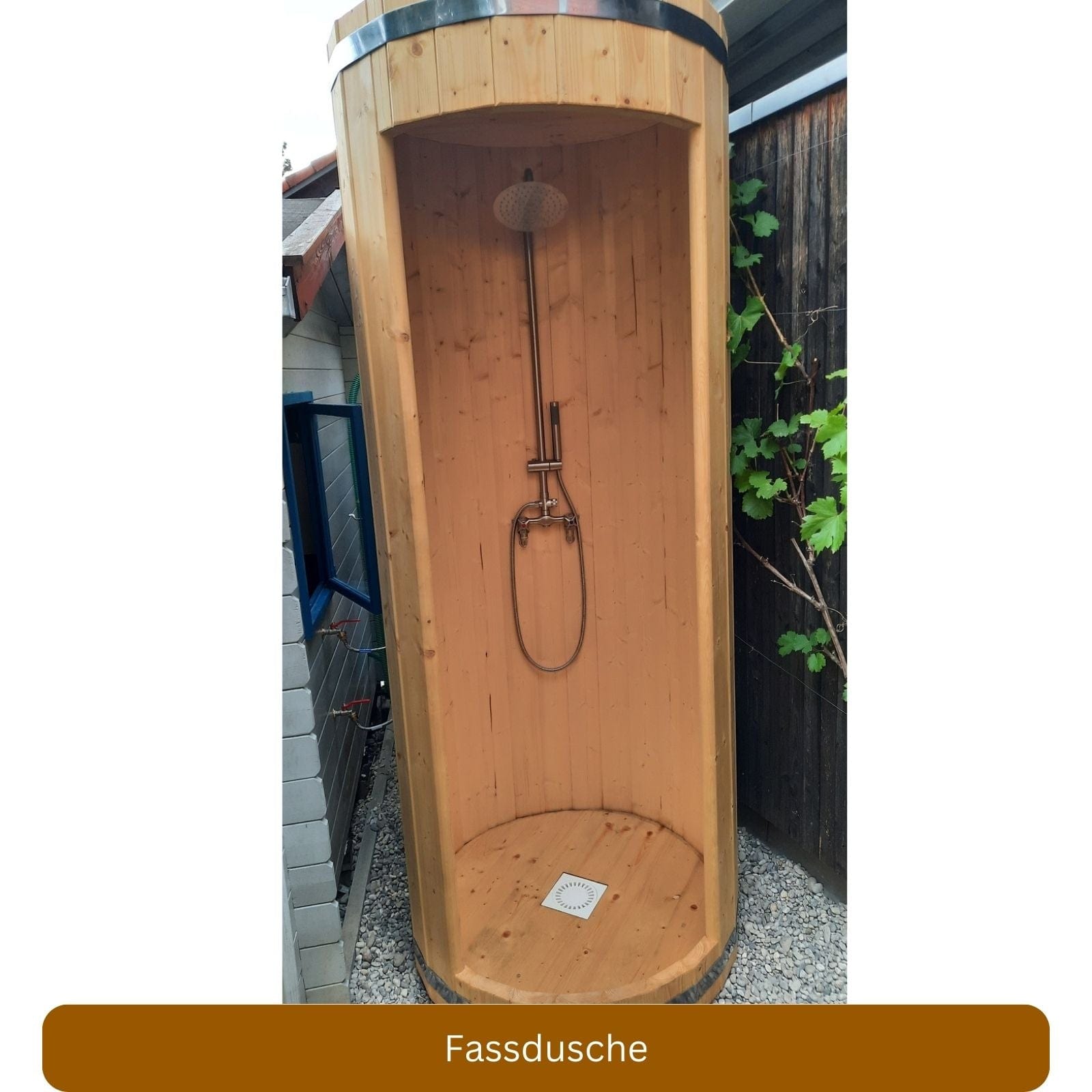 Fassdusche für Sauna