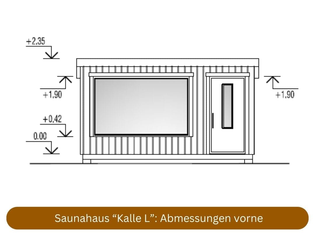 Saunahaus mit Vorraum Kalle L Abmessungen